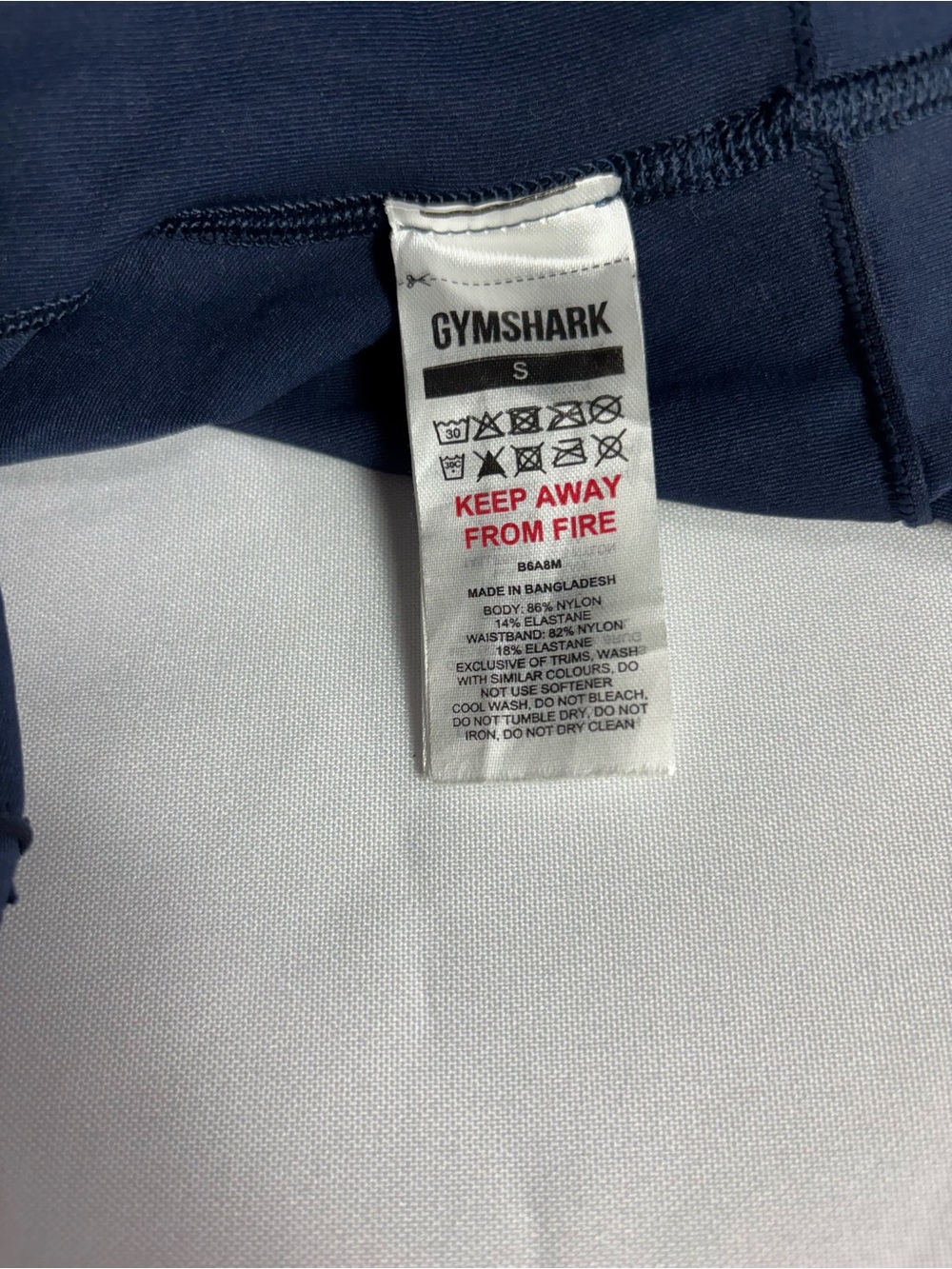 Gymshark Navy High-Waist Seamless Bike Shorts with White Logo